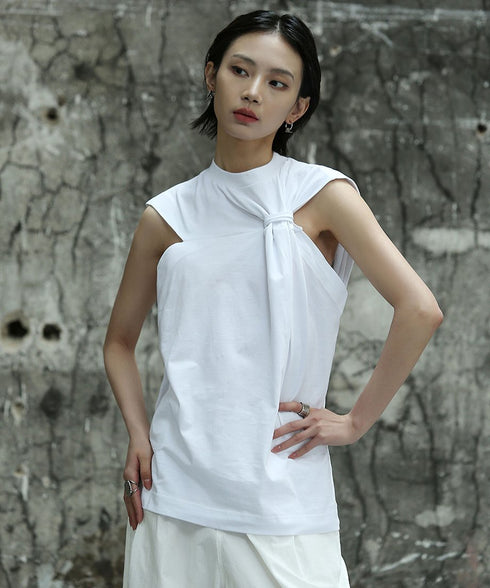 Gathered Round Neck Top